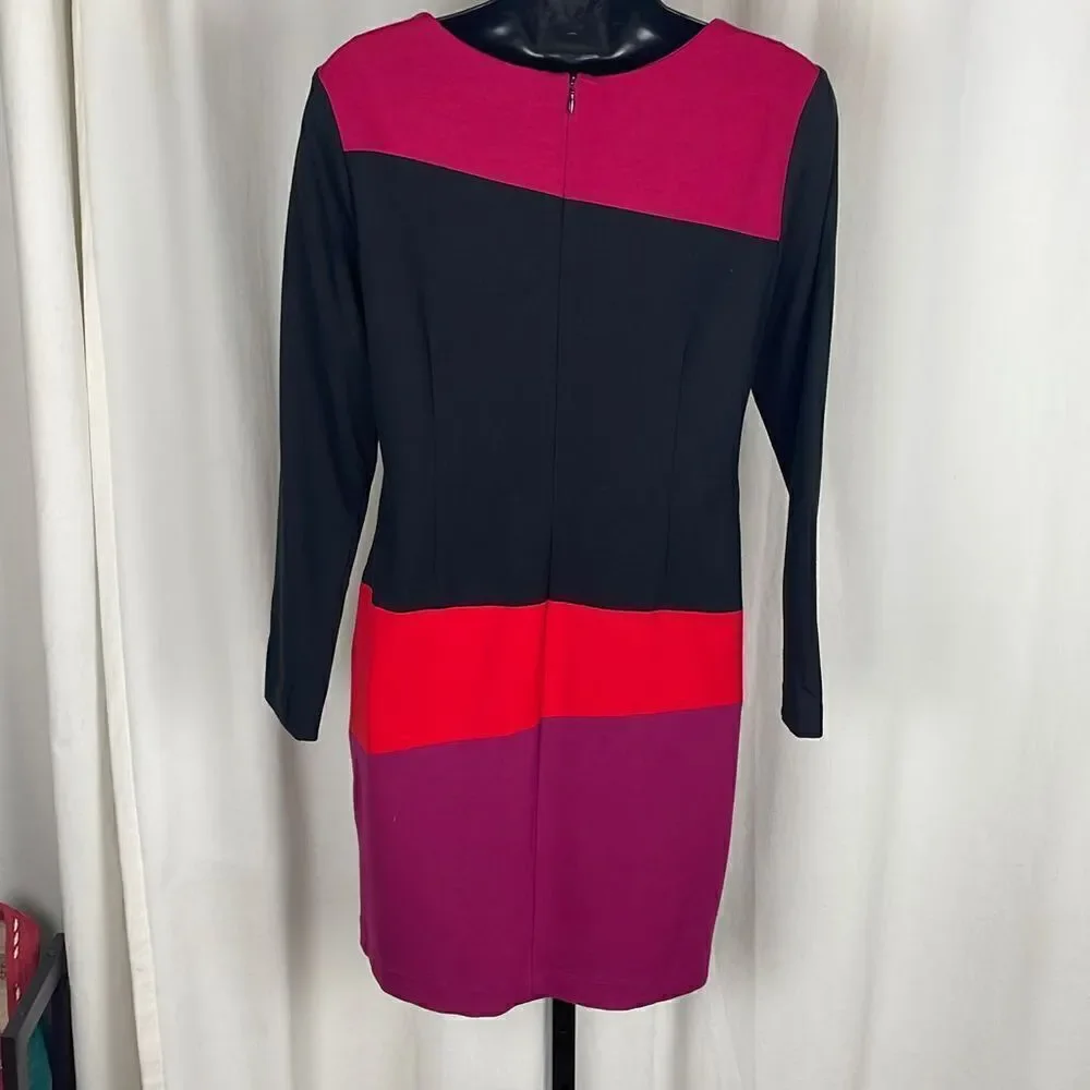 Ruby Rd Color-blocked Long Sleeve Dress sz 6P - Picture 3 of 6